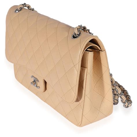 chanel beige quilted caviar jumbo classic double flap bag|The Always Timeless Chanel Classic Flap Bag.